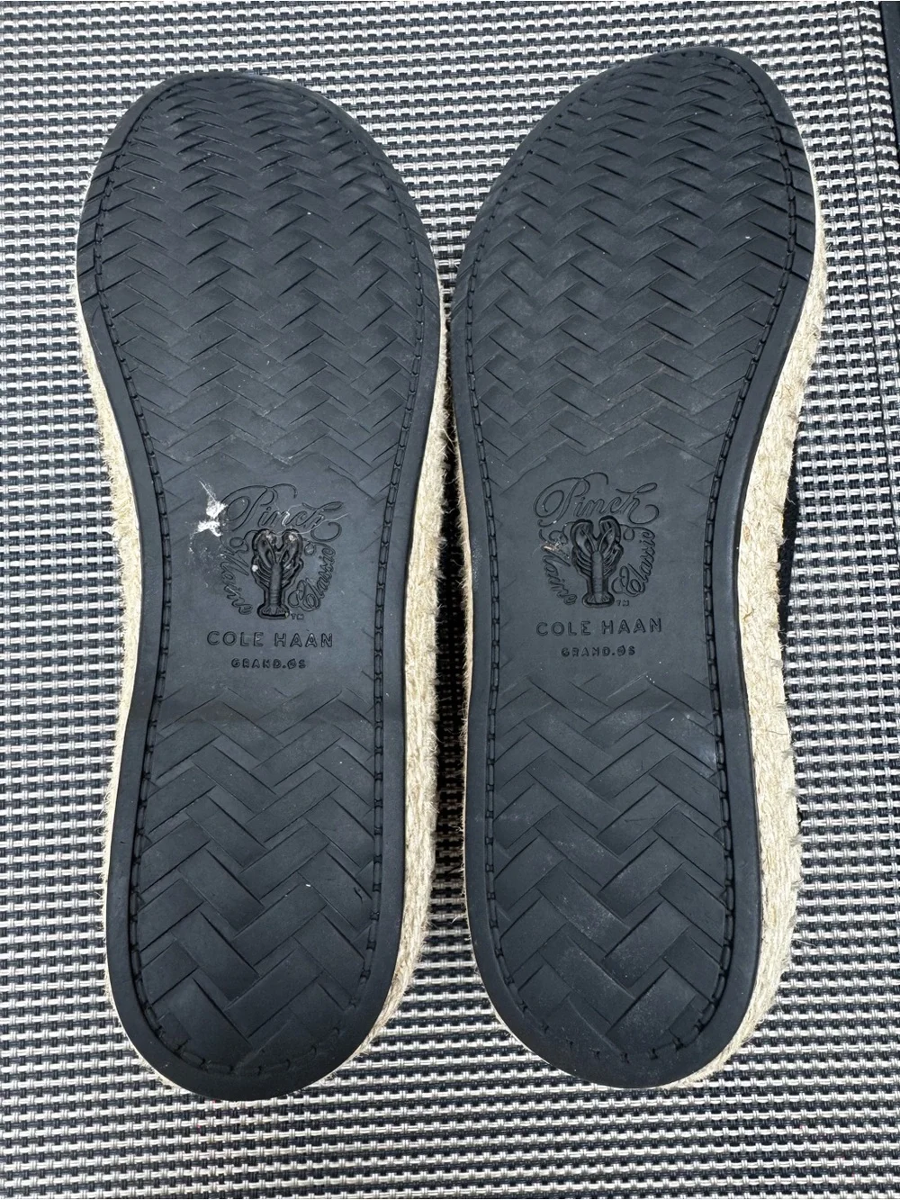 Cole Haan Black Pinch Classic Knit w/ Leather Espadrilles, Size 5